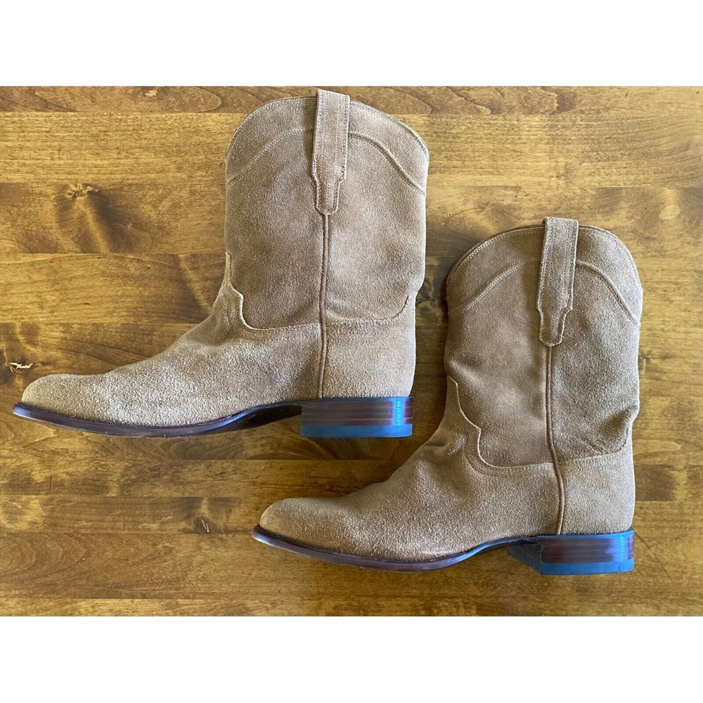 Tecovas Tan Suede Cowboy Boots